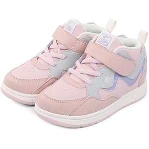 Dr Kong Boys Girls High Top Sneakers Toddler Basketball Shoes Casual Walking Athletic Adjustable Strap Shoes for Toddlers/Little Kids
