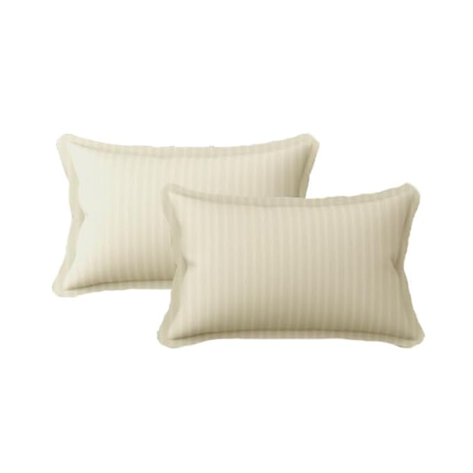 Image of DECOR2ADMIRE 300 TC Premium Glace Cotton All Round Elastic Fitted Plain Stripe Pastel Shades Queen Size Bedsheet with 2 Pillow Covers (Beige, Super King 108 inch x 108 inch)