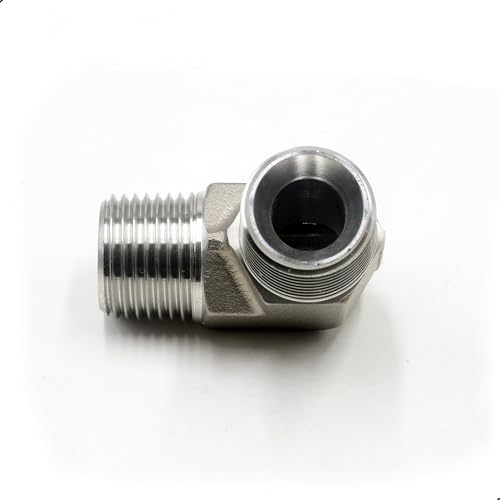 Image of HFS(R) 1 /2 inch NPT Male x 1 /2 inch NPT Male Elbow 90 Degree, Heavy Duty Barstock Street Elbow, Stainless Steel 304