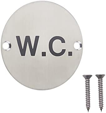 Fire Door Keep Clear Sign Round Metal Disc Stainless Steel 76 x 1.5mm Pack of 15