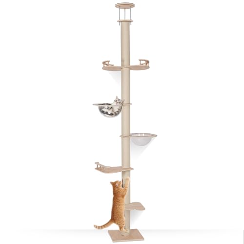 Cat Tree Floor to Ceiling at Tower Ajustable Height 110-118 Inches Tall by FAHKNS - Used condition - US$87.58