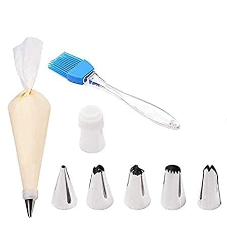 KPS Cake Decorating Tool Set | Baking Spatula with Icing Pen & Brush | Cake Piping Nozzles Set for Kitchen | Baking Tool & Accessories