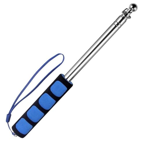 Dzxin Asta Telescopica per Bandiere, 2m Asta Bandiera Portatile in Acciaio Inossidabile, Asta Porta Bandiera con Impugnatura Antiscivolo per Viaggi, Campeggio,Striscioni