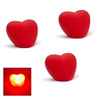 Leddy Living Set 3 Cuori LED Rossi 6,5x4,5 cm Decorazioni Romantiche Luci calde decorative per tavolo bagno e camera Ideali per cena matrimonio San Valentino regalo amore segnaposto