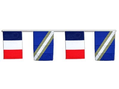 Guirlande d'amitié France Champagne-Ardenne de 8,9 m pour décoration festive