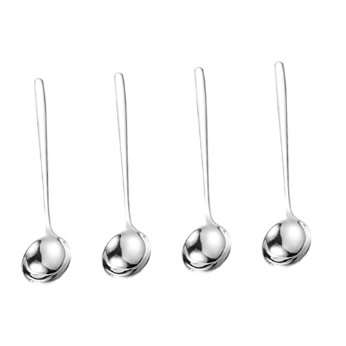 UPKOCH 4Pcs Colher De Aço Inoxidável Frigideira De Aço Inoxidável Manuseada Colher Colheres De Servi