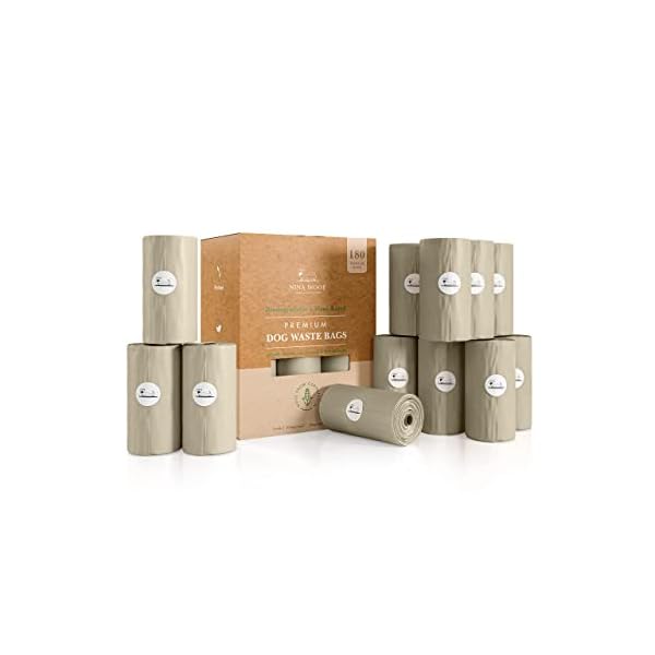 NINA WOOF Dog Poop Bags – 180 Compostable & Biodegradable Dog Waste Bags for Puppy for Walks, Travel – Thick Refill Trash Bag for Dog, Premium Pet Poop Bags- Unscented 12 Rolls Bag size 13in x 9in NINA WOOF Dog Poop Bags – 180 Compostable & Biodegradable Dog Waste Bags for Puppy for Walks, Travel – Thick Refill Trash Bag for Dog, Premium Pet Poop Bags- Unscented 12 Rolls Bag size 13in x 9in