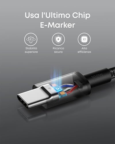 Terza immagine Anker 100W Cavo USB C, [1m+1,8m+3m, 3-Pezzi] USB Type-C, Nylon Resistente | Compatibile con iPhone 17 Pro Max/16/15 Serie, MacBook Pro/Air, iPad Pro/Air, iPad Air 4, Galaxy S24/S25, Pixel, Switch
