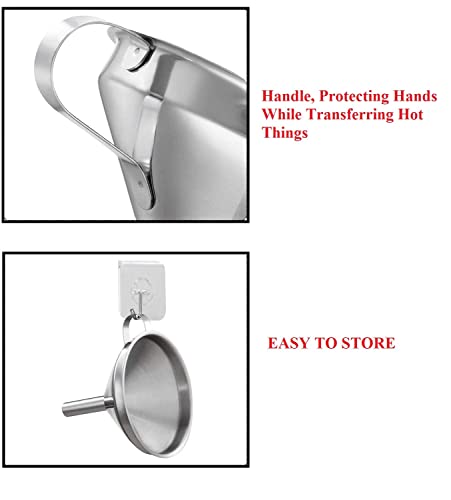 Multipurpose Stainless Steel Funnel with Detachable Strainer, 11 CM, Silver