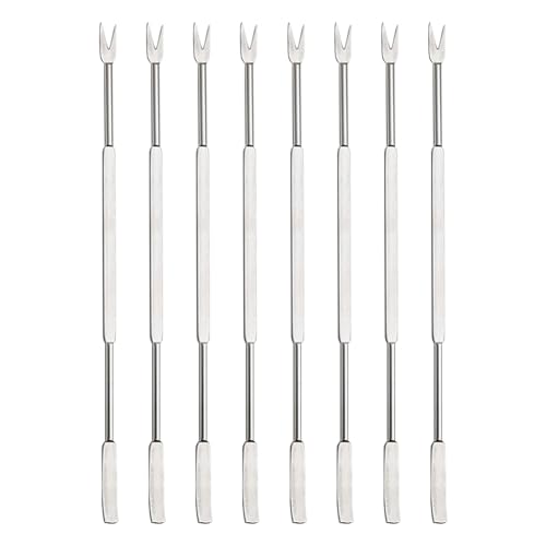 Consejos para Comprar Tenedores de pescado que puedes comprar esta semana. 43 GSHLLO 8 tenedores de acero inoxidable para mariscos, tenedores de cangrejo pequeños, tenedores de tuerca finos, tenedores de pescado, tenedores de cangrejo, tenedores para comer...