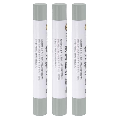 QUARKZMAN Cere per Riparazione Mobili, 3 Pz - Stucco a Cera per Legno, Pennarelli per Ritocchi Mobili - per Graffi Buchi Tavoli Scrivanie Pavimenti in Legno Coperture, Grigio Freddo