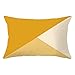 Lot de 1 Housse de Coussin 35x55cm Taie d'oreiller Décoratif en Lin de Coton Carré Double Face Fermeture Glissière Invisible Géométrie jaune Q168 14x22inch pour Salon Chambre Voiture Canapé Decoration