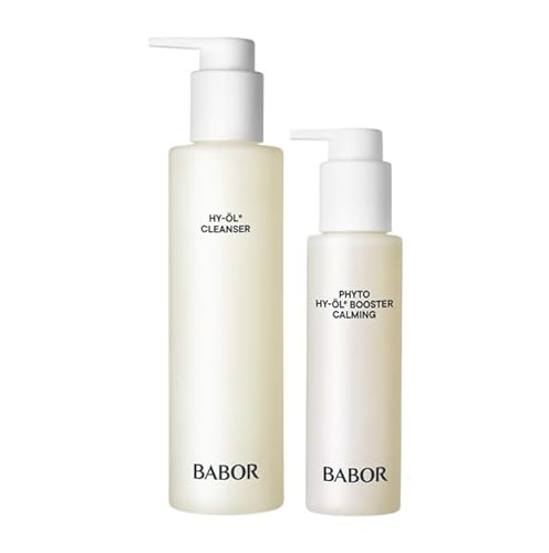 BABOR CLEANSING HY-ÖL & Phyto Hy-Öl Booster Calming Set - Reinigungs-Duo, für empfindliche Haut, porentiefe Reinigung, mit Öl & Kräuterextrakt, Phytoactive, 2 Teile