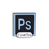 I Love Photoshop Enamel Pin Ps Graphic Picture Photo Illustration Art Design Draw Novelty Brooch But