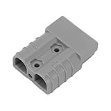 Akozon 50 A 600 V Zweipoliger Stromversorgungsstecker für Solarsysteme und Batterieanwendungen – Kompakter Stecker für Einfache Montage (GREY)