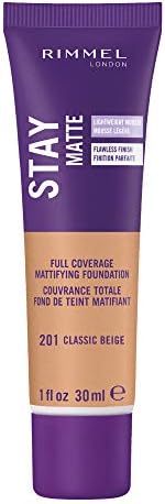 Rimmel Stay Matte Foundation Classic Beige 1 Fluid Ounce Bottle Soft Matte Powder Finish Foundation for a Naturally Flawless Look (Package May Vary)