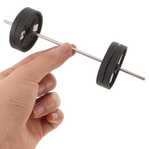 Yardwe 2pcs Miniature Gym Barbell Models Cute Dollhouse Fitness Equipment for Realistic Workout Scenes Mini House Decoration and Sports Accessories