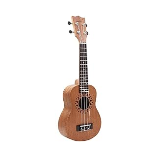 21inch Ukulele Sapele Wood Flower Sound Hole 15 Fret Four Strings Guitar+Bag+String+Capo+Strap - Les Beatles, Paul McCartney, John Lennon, RIngo Starr, George Harrison