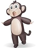 Camlinbo Halloween Inflatable Monkey Costumes, Full Body Blow Up Costume for Adults, Funny Inflatable Halloween for Cosplay Party