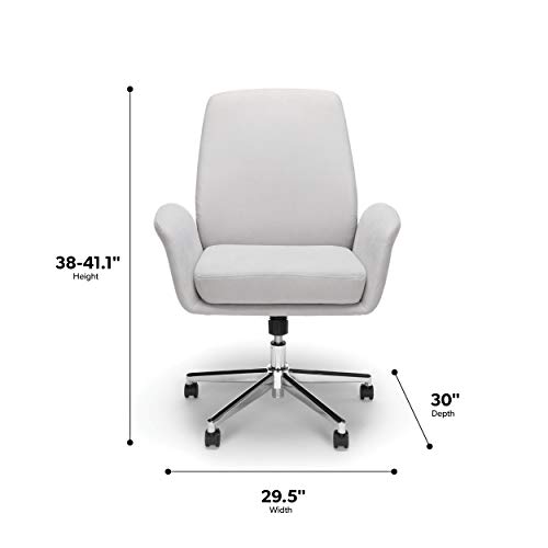 Ofm Core Fabric Upholstered Office Arm Chair, Height-Adjustable, Thick 3” Cushion, 250Lb Max Weight With Wheels For Computer/Desk, Gray, Grey #TOP3