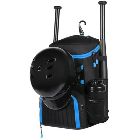 GRANDUP Baseball, Softball, soccerball, Rugby, Gym, Yoga – Spacious and Versatile Sports Bags For All Ages Equipment Bags Black Blue Cover