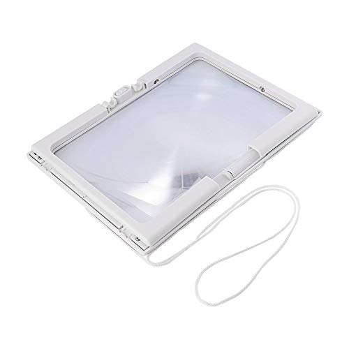 2018 Hot ultrafino A4 3X página inteira grande PVC lupa gigante mesa dobrável com 4 luzes LED para l