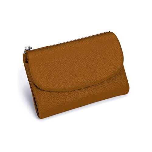 Unisex Pebble Real Leather Wallet, 5.3In Short Genuine Leather Coin Card Holder, Soft Bifold Wallets with Card Holder and Coin P