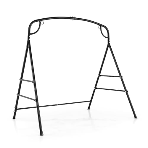 Giantex 660-Lbs Metal Hammock Stand - Heavy Duty Porch Swing Stand w/ 4 Support Bars, 2 Hanging Ways, A-Frame Hanging Stand for Lawn Garden Backyard Indoor Outdoor, Hammock Chair not Include