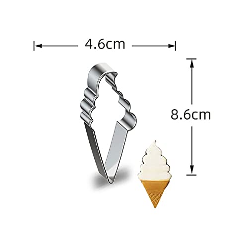 Cheeseandu 8Pcs Ice Cream Cookie Cutter Set Sweet Icecream Stainless Steel Cutters For Making Ice Cream Cone, Popsicle, Soft Serve Ice Cream, Ice Cream Sundae Summer Party #TOP2