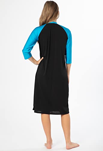 Women's Swim Dress with UPF 50+ Sun Protection, 3/4 Sleeve Performance Active Bathing Suit Dress, Modest Swimwear for Women2