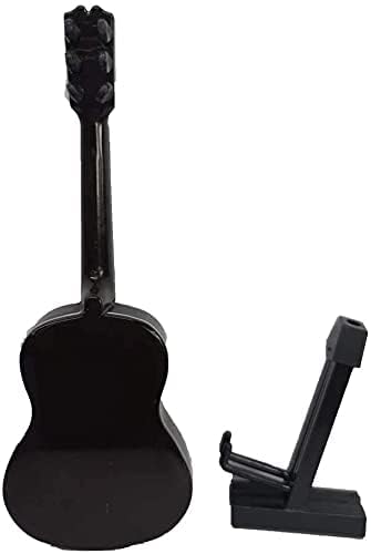 Miniatura 2 de ALANO Guitarra clásica de madera modelo mini instrumento musical con soporte decorativo regalo (G-10-S)