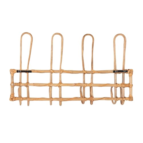 Beige Rattan Wall Hanger with 4 Hooks by Bloomingville - Image 8