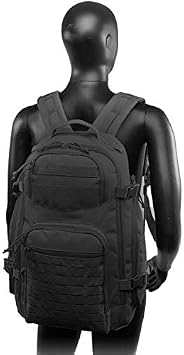 Highland Tactical Roger Tactical Backpack with Laser Cut MOLLE Webbing (Black)