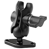 fccairms 1 inch Ball Mount Base with Double Socket Arm, Aluminum Alloy Material, Standard AMPS Hole Pattern, Compatible with RAM B Size 1