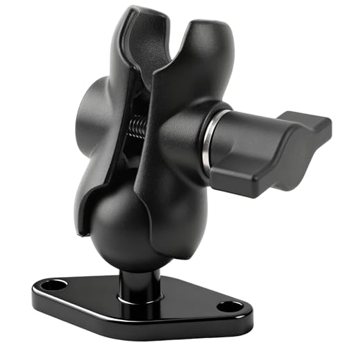 fccairms 1 inch Ball Mount Base with Double Socket Arm, Aluminum Alloy Material, Standard AMPS Hole Pattern, Compatible with RAM B Size 1