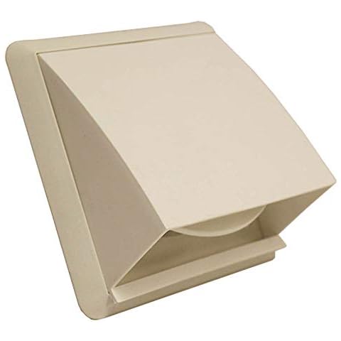 Kair White Cowled Wall Vent 155mm with Damper Flap Cover