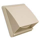 Kair Cowled Outlet Grille 100mm - 4 inch White External Wall Vent with Round Spi...
