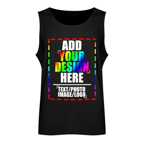 Custom Tank Tops for Men Personalized with Photo Text Logo Customized Sleeveless Shirt Front Print4