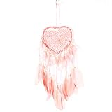 Carillones de viento 1 pieza de corazón hecho a mano atrapasueños campanillas de viento estilo indio pluma colgante atrapasueños decoración colgante coche