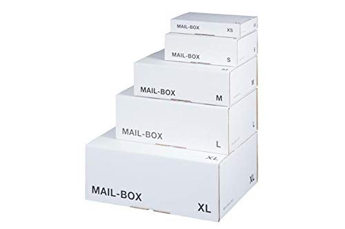 Mail-Box L, weiß, 395x248x141 mm Versandkarton Postversandkarton 20 Stück