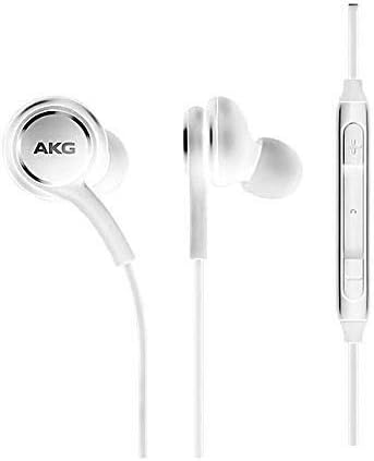 ElloGear OEM Earbuds Stereo Headphones for Samsung Galaxy S10 S10e Plus Cable - Designed by AKG - with Microphone and Volume Buttons (White)
