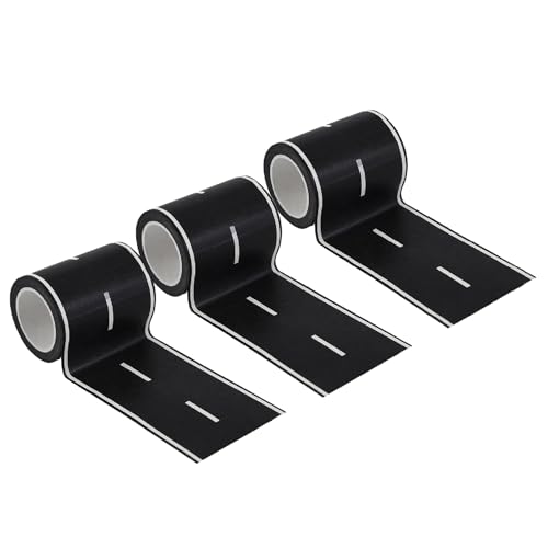 CHOULULUED 3 Pack 32.8 ft x 2in. Black Roadway Track Tape Road Tape for Toy Cars Sticks to Flat Surfaces No Residue