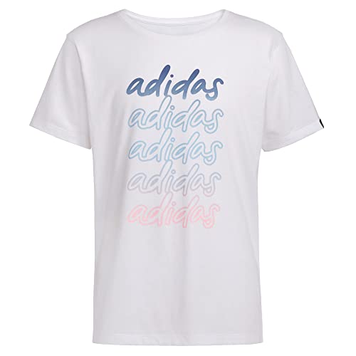 T-shirt adidas Long Slit Tee Kids blanc en taille XL long haut de sport fille garçon