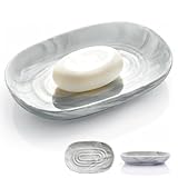 Seifenschale Keramik, Anti-Rutsch Seifenschale Marmor, Seifenablage Waschbecken, Seifenhalter...