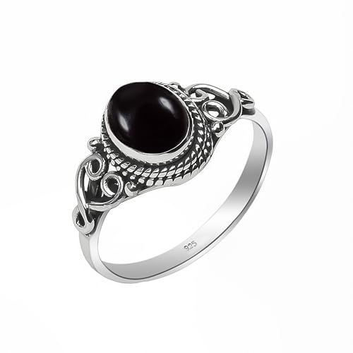 Bague en argent 925 anti-allergie et pierre naturelle véritable fait main