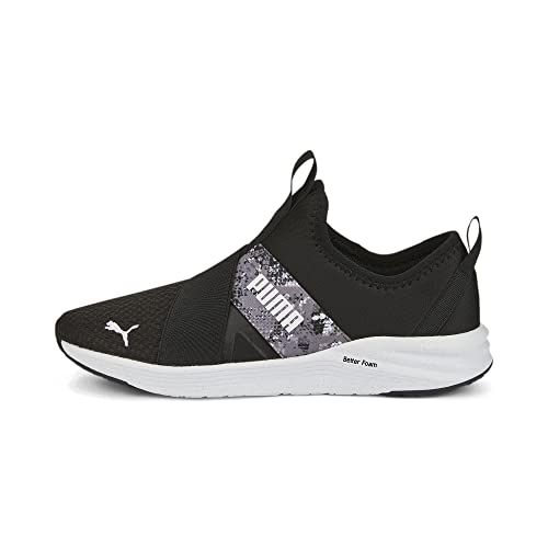 PUMA Women's BETTER FOAM PROWL SLIP-ON SNAKE Sneaker, Puma Black-Puma White, 6.5