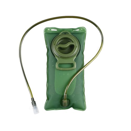 2L Military Green TPU Hydration Bladder with Leak-Proof Liquid Silicone Mouthpiece, Water Reservoir for Hiking, Camping, Cycling & Running