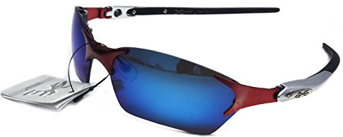 Online-Welcome Xloop Metal Rimless Sports Run Triathlon Sunglasses 2326 Blue Lens