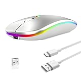Connectivité 3 en 1 améliorée 2026 et contrôle multi-appareils : la souris sans fil pour Apple bascule sans effort entre les modes Bluetooth 5.2, USB-A 2,4 GHz et USB-C 2,4 GHz. Comprend un récepteur nano double port (USB-A/USB-C) pour une compatibilité universelle. Gérez plusieurs ordinateurs ou tablettes (Windows/MacOS/Android) et changez de manière transparente. Remarque : utilisez un mode à la fois.