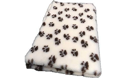 Vetbed -/ Drybed I Crème avec pattes marron I 100 x 150 cm